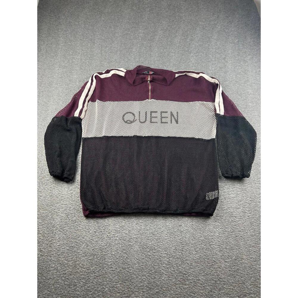 Impulsive Sweater‎ Women's Size 3X Purple Mesh Pullover Sweater QUEEN Print